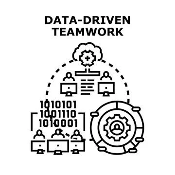 Data driven teamwork concept for business strategy and analysis Stockillustratie