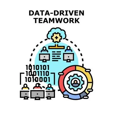 Data driven teamwork concept for business strategy and analysis Stock Illustration