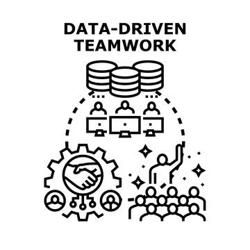 Data driven teamwork concept with business collaboration Stock Illustration
