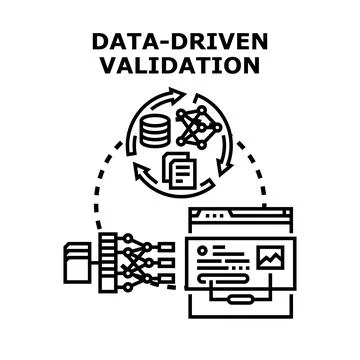 Data driven validation process checking online information Stock Illustration
