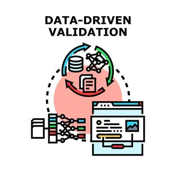 Data driven validation process checking online information Stock Illustration