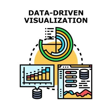 Data driven visualization process presenting analytic information Stockillustratie