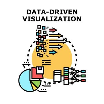 Data driven visualization processing information for analysis Stock Illustration