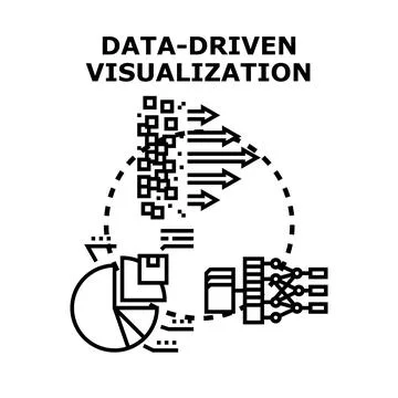 Data driven visualization processing information for analysis Stock Illustration