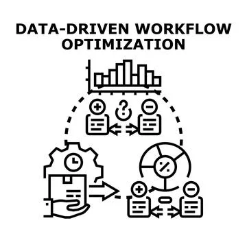 Data driven workflow optimization analysis strategy Stock Illustration