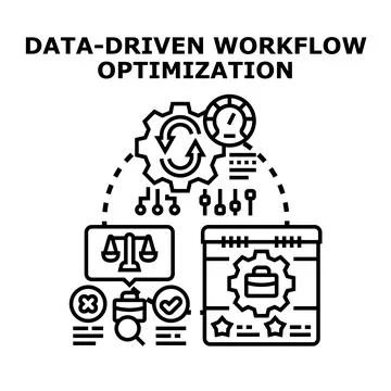 Data driven workflow optimization process managing performance Stock Illustration