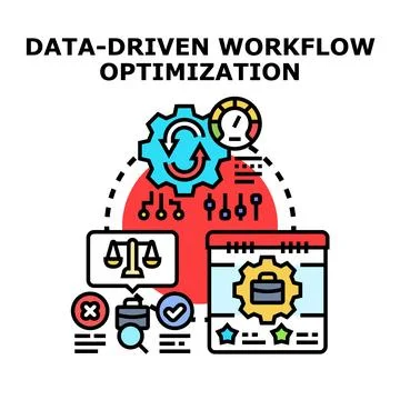 Data driven workflow optimization process managing performance Stock Illustration