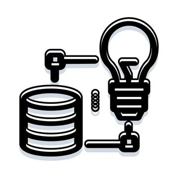 Data driving innovation and generating new ideas Stock Illustration