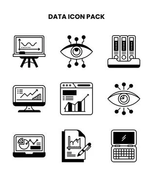 Data DuoTone Bundle Icons Pack イラスト素材