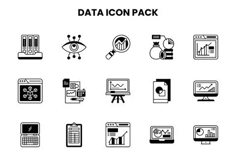 Data DuoTone Design Icons Pack Stock Illustration