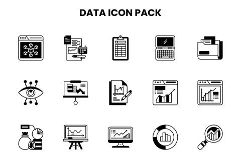 Data DuoTone Design Icons Pack Stock Illustration