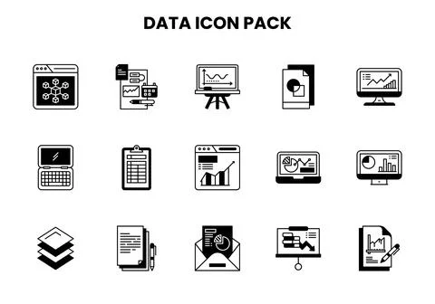 Data DuoTone Design Icons Pack 스톡 일러스트