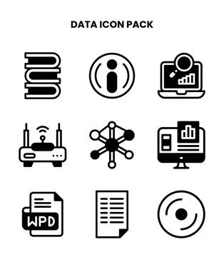 Data DuoTone Scalable Icons Pack Stock Illustration