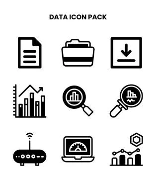 Data DuoTone Set Icons Pack Stockillustratie