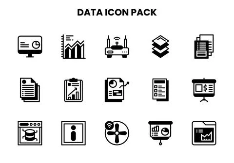 Data DuoTone UI Icons Pack Stock Illustration