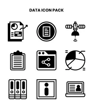 Data DuoTone Vector Icons Pack 스톡 일러스트