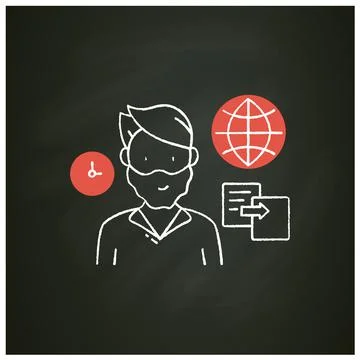 Data duplication chalk icon 스톡 일러스트