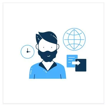Data duplication flat icon Stock Illustration