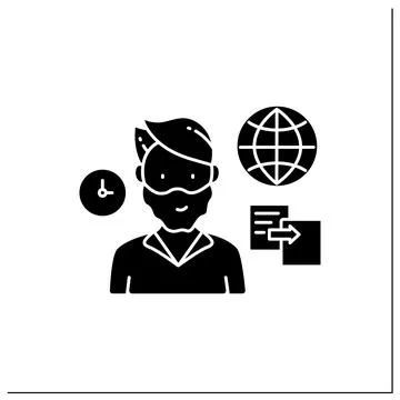 Data duplication glyph icon Illustrazione stock