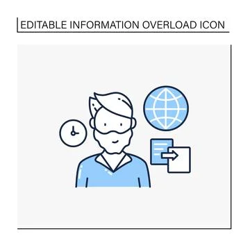 Data duplication line icon Illustrazione stock
