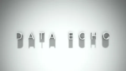 Data echo 3D title animation with shadows on a white background Stock Footage 297457615