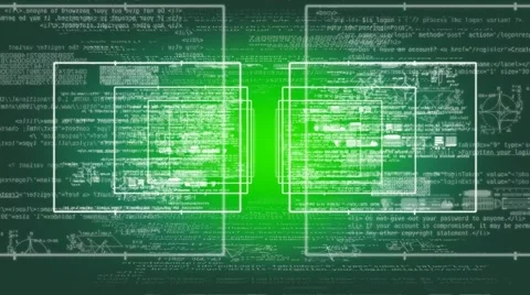 Data - Economy - Cyberspace - Digital Numbers Zoom - green Stock Footage
