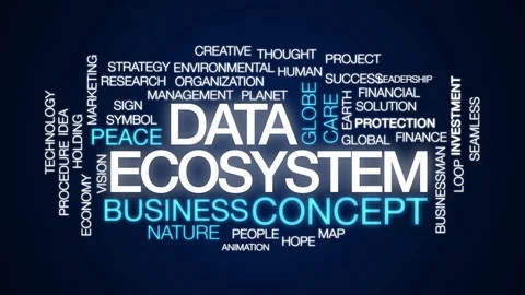 Data ecosystem animated word cloud. Kinetic typography. Stock Footage 108744100