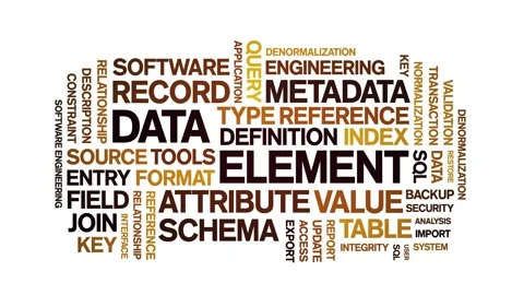 Data Element animated word cloud,animation tag kinetic typography seamless loop Stock-Footage 310042330