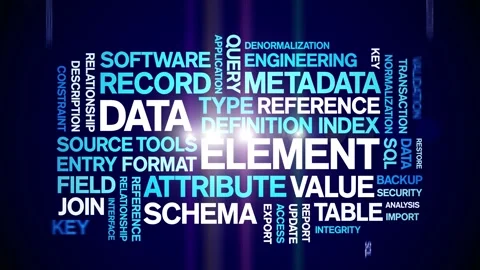 Data Element animated word cloud,animation tag kinetic typography seamless loop Stock-Footage 310042492