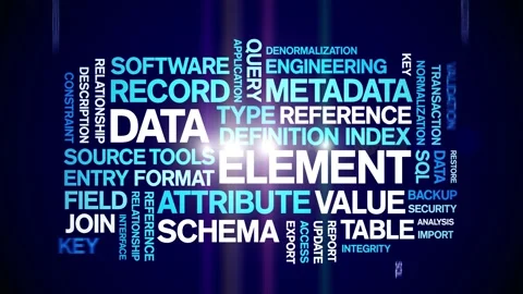 Data Element animated word cloud,animation tag kinetic typography seamless loop Stock-Footage 310042526
