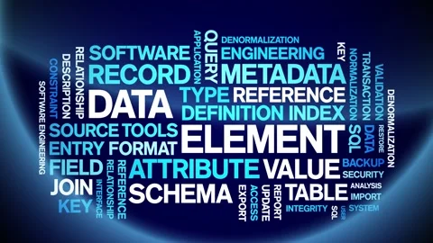 Data Element animated word cloud,animation tag kinetic typography seamless loop Stock-Footage 310042546