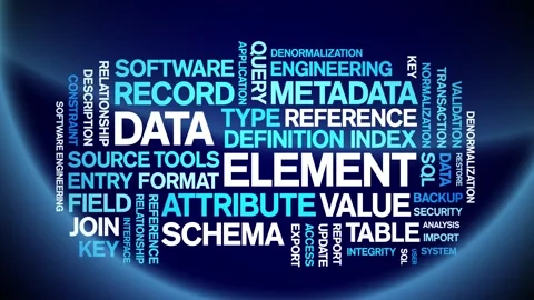 Data Element animated word cloud,animation tag kinetic typography seamless loop Stock-Footage 310042578