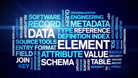 Data Element animated word cloud,animation tag kinetic typography seamless loop Stock-Footage 310042593