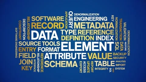 Data Element animated word cloud,animation tag kinetic typography seamless loop Stock-Footage 310042751