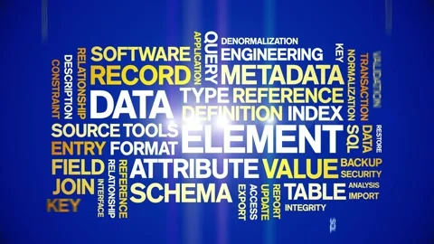 Data Element animated word cloud,animation tag kinetic typography seamless loop Stock-Footage 310042778