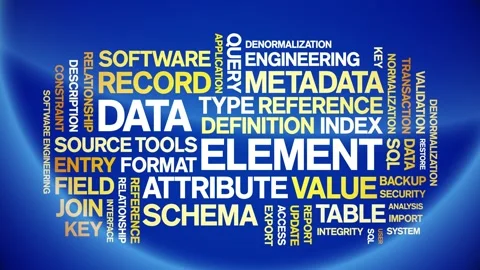 Data Element animated word cloud,animation tag kinetic typography seamless loop Stock-Footage 310042836