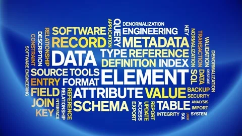 Data Element animated word cloud,animation tag kinetic typography seamless loop Stock-Footage 310042924