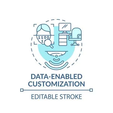 Data-enabled customization concept icon Stock Illustration
