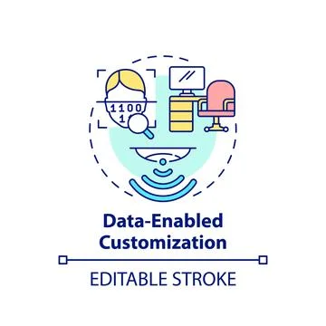 Data-enabled customization concept icon Stock Illustration