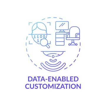Data-enabled customization concept icon Stock Illustration