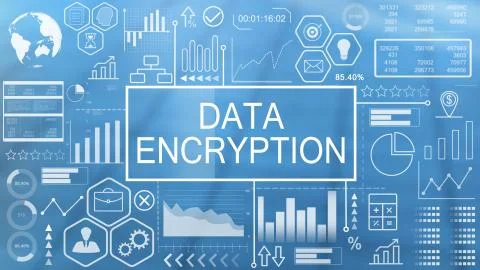 Data Encryption, Animated Typography Stock Illustration