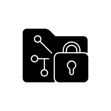 Data encryption black glyph icon Stock Illustration