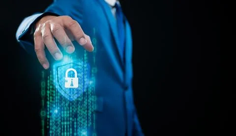 Data encryption concept. External hack protection. Code protection concept... Stock Photos