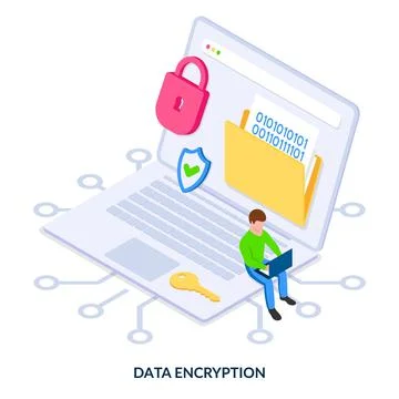 Data encryption concept.  Stock Illustration