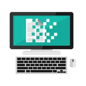 Data encryption concept illustration. Flat design. Stock Illustration