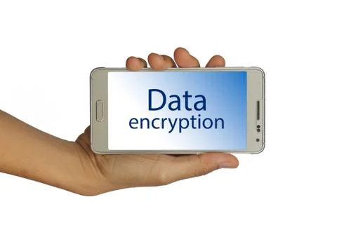 Data encryption concept isolated on white background Stock Photos