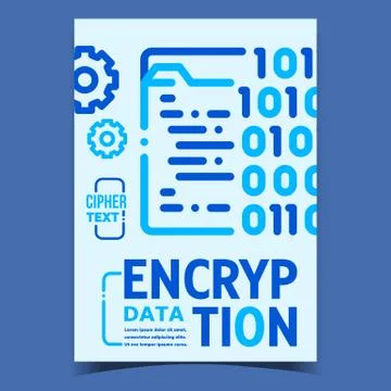 Data Encryption Creative Advertising Poster Vector Stock Illustration