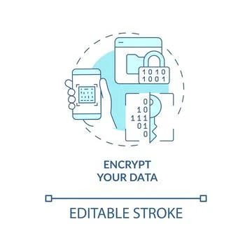 Data encryption data safety method concept icon Stock Illustration