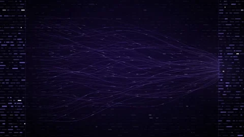 Data Encryption Funnel Pulling A Binary Code Matrix Into A Single Node Stock-Footage 343138652