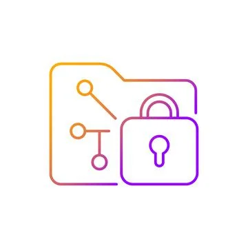 Data encryption gradient linear vector icon Stock Illustration
